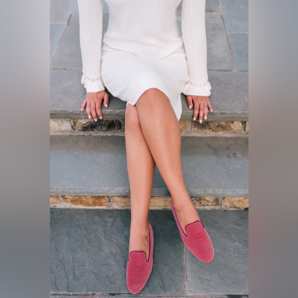 Margaux Gal Meets Glam Rose Pink Velvet Loafers